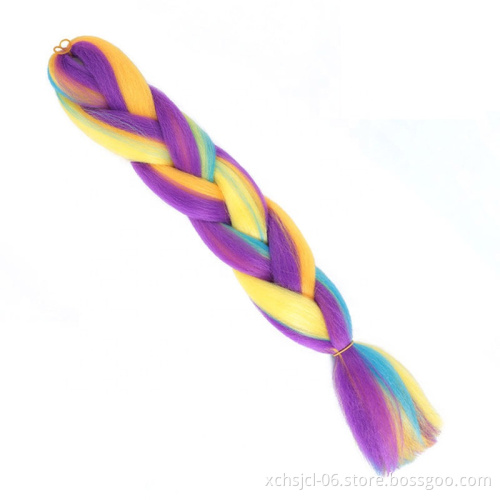 Synthetic Candy Color Braiding Hair 24Inch 100g Mix Candy Color Synthetic Jumbo Braids Hair Jumbo Braid Colorful Hair for Women